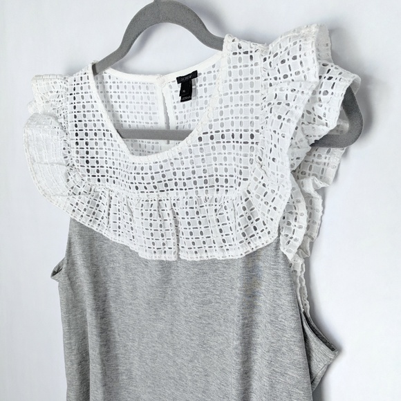 J. Crew - Grey and White Top - Picture 2 of 5